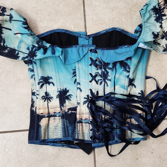 Corset story tropical corset with sleeves size uk18 - Picture 3 of 5